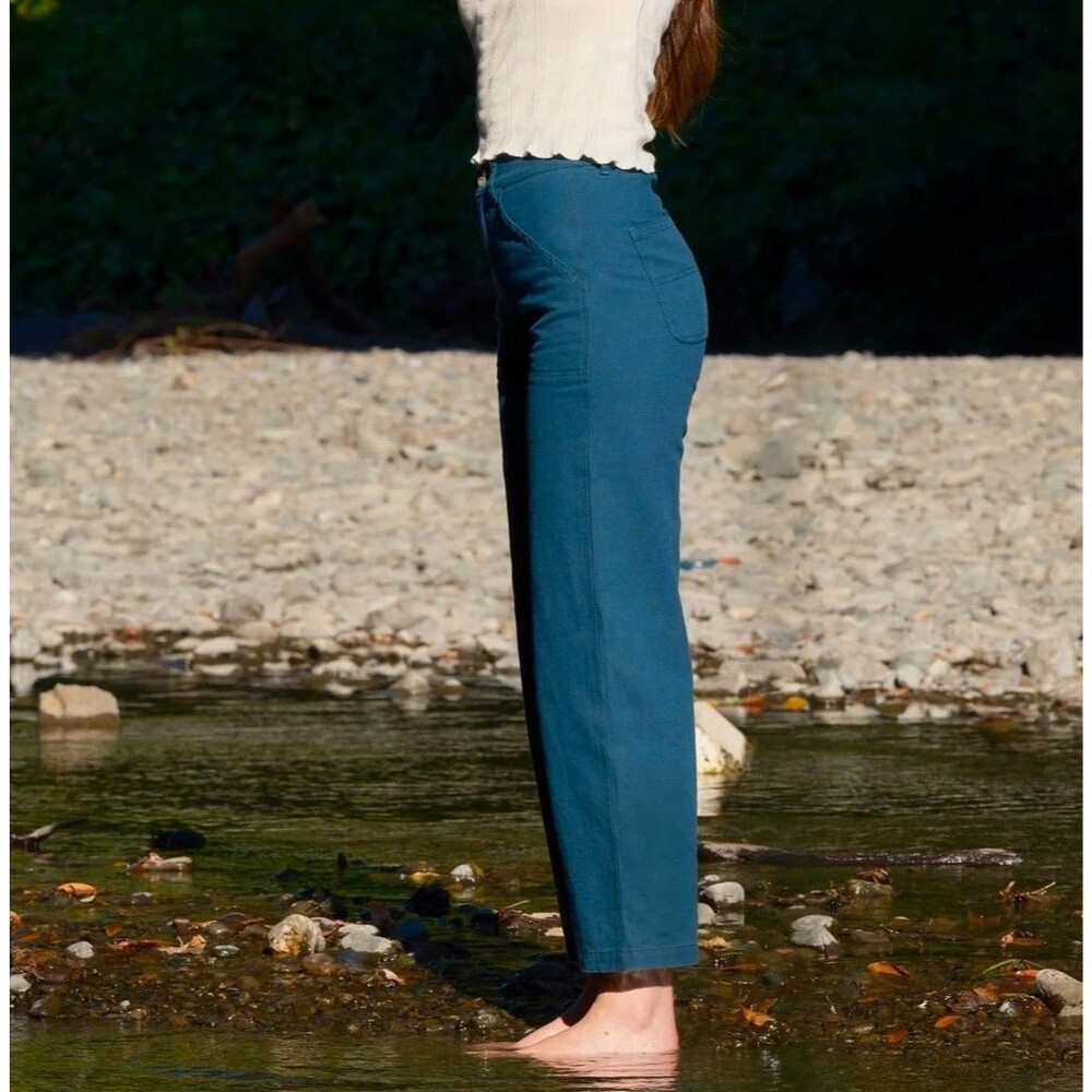 Mollusk Surf Shop Painter Pants Teal Blue Cotton Canvas Pockets Womens Large